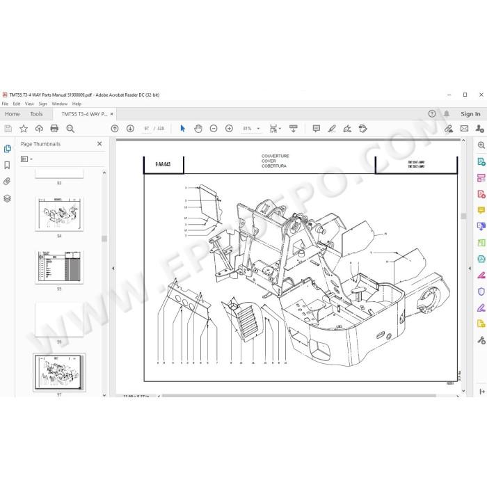 Manitou Forklift TMT 55 HT / XT T3 4 way spare parts manual