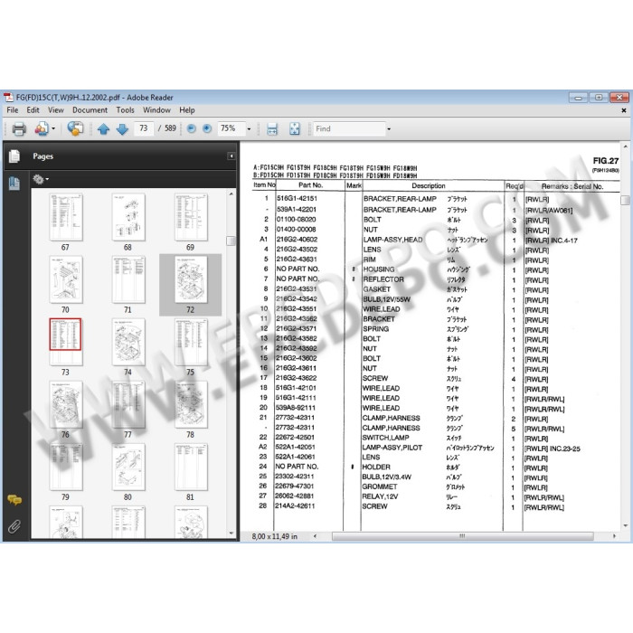 TCM FORKLIFT EPC SPARE PARTS CATALOG