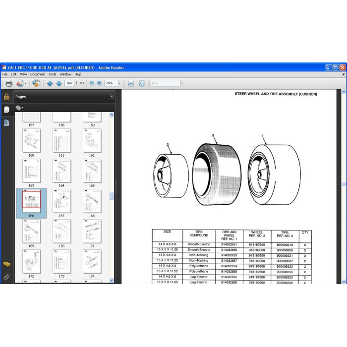 YALE FORKLIFT ERC / ERP 030 - 040 AF PARTS CATALOG