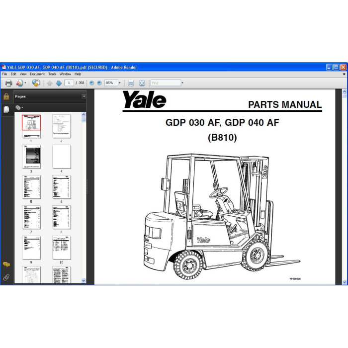 YALE FORKLIFT GDP030AF, GDP040AF PARTS CATALOG