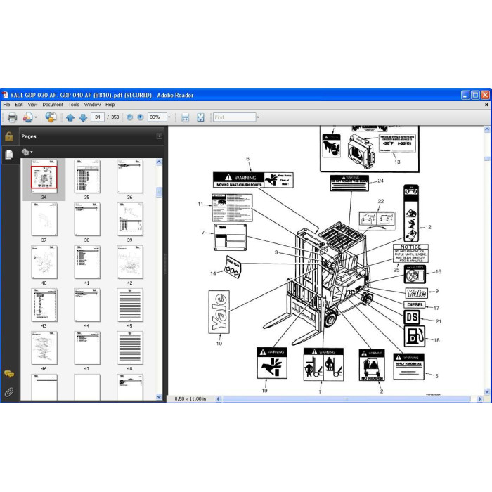 YALE FORKLIFT GDP030AF, GDP040AF PARTS CATALOG