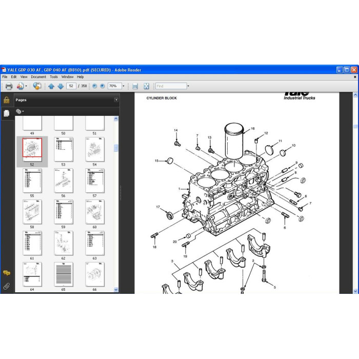 YALE FORKLIFT GDP030AF, GDP040AF PARTS CATALOG