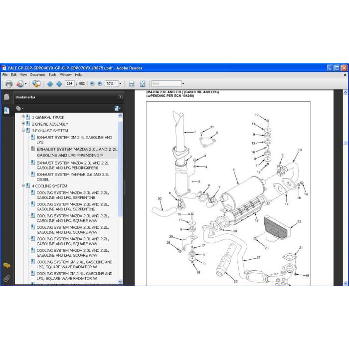 YALE GP / GLP / GDP 040VX - 070VX PARTS CATALOG
