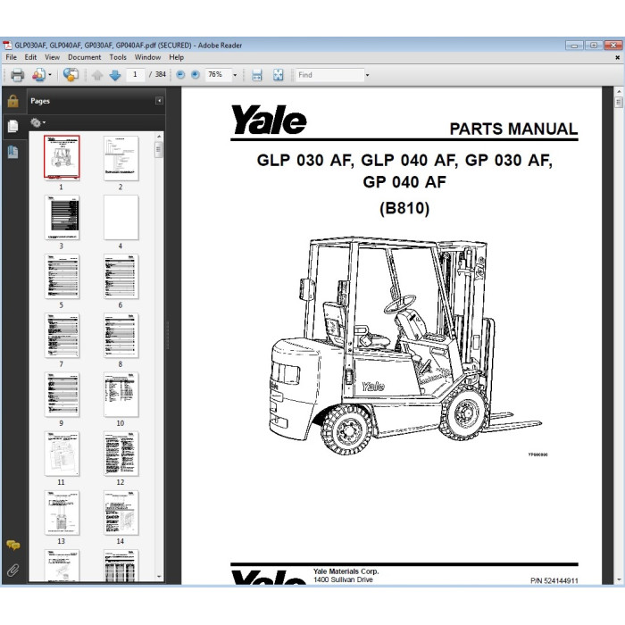 YALE FORKLIFT EPC SPARE PARTS CATALOG