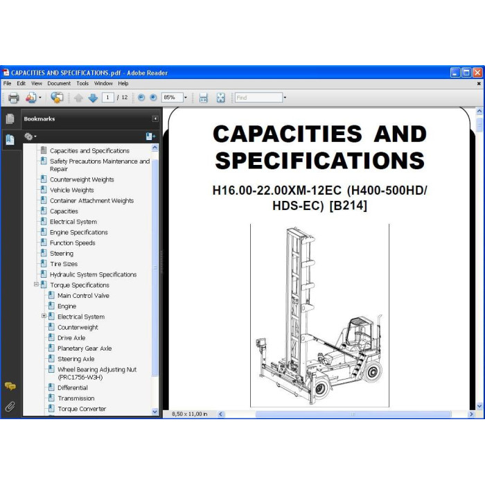 Hyster H16.00-22.00XM-12EC H400-500HD US service manual