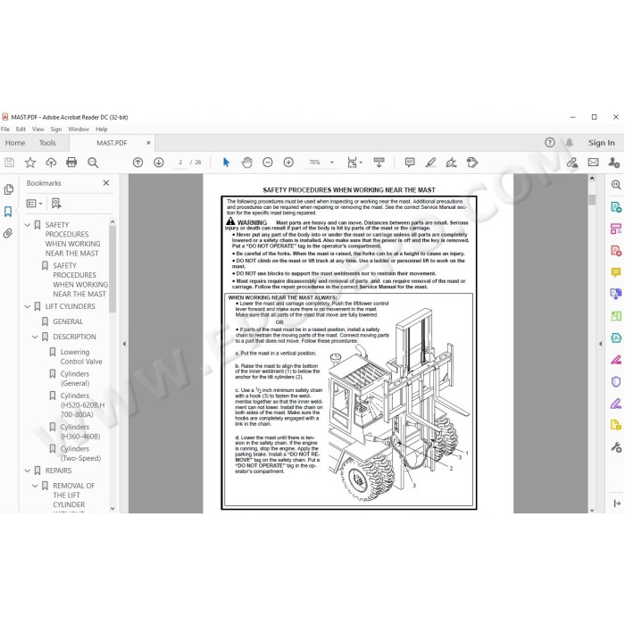 Hyster H1.50, H1.75XM, H2.00XMS EU service manual
