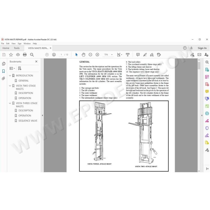 Hyster H60E, H70E, H80E, H100E, H110E service manual