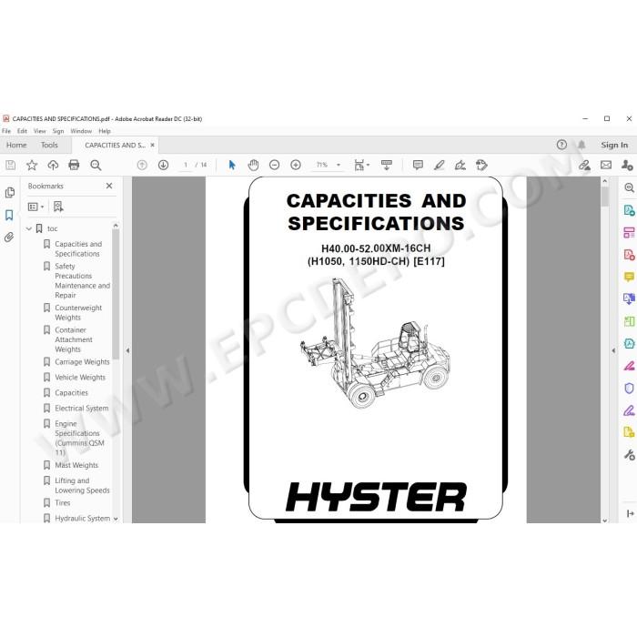 Hyster H40.00-52.00XM-16CH US service manual