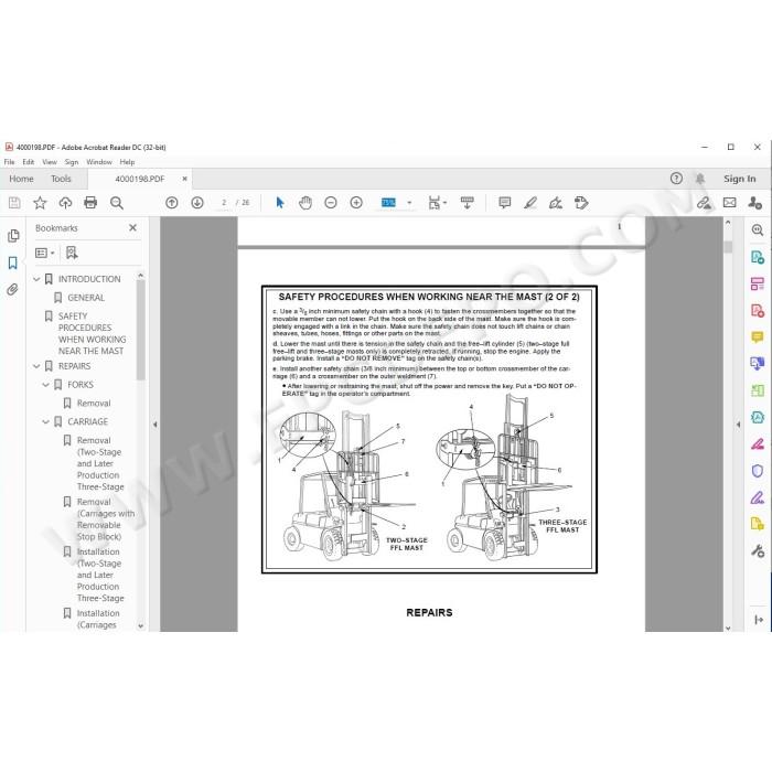 Hyster H40J, H50J, H60JS EU service manual
