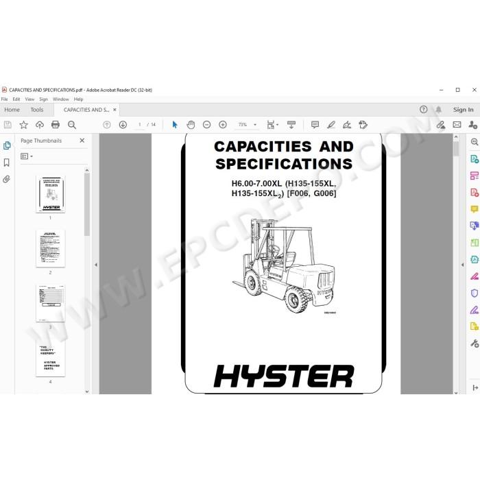 Hyster H6.00-7.00XL (H135-155XL) EU service manual