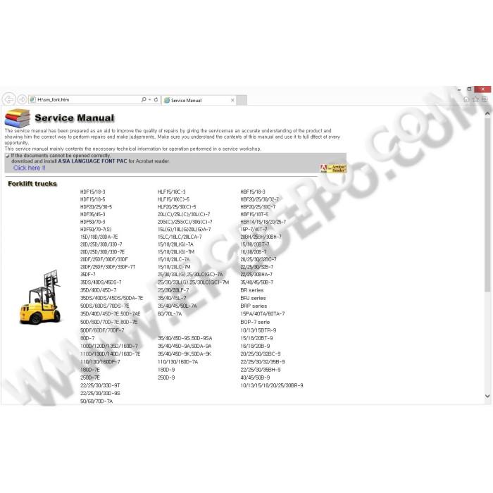 HYUNDAI FORKLIFT SERVICE & REPAIR DOCUMENTATION 2015