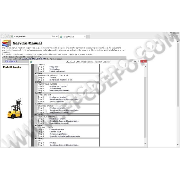 HYUNDAI FORKLIFT SERVICE & REPAIR DOCUMENTATION 2015