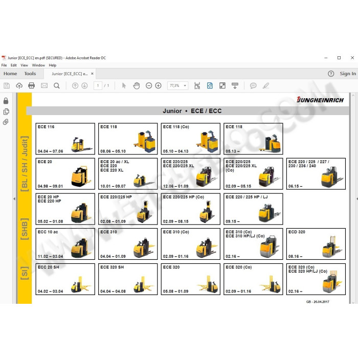 JUNGHEINRICH FORKLIFT JETI SH SERVICE v4.34 2018