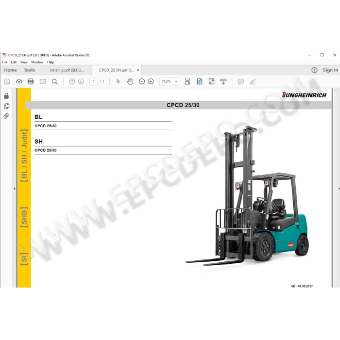 JUNGHEINRICH FORKLIFT JETI SH SERVICE v4.34 2018