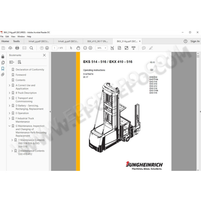 JUNGHEINRICH FORKLIFT JETI SH SERVICE v4.34 2018