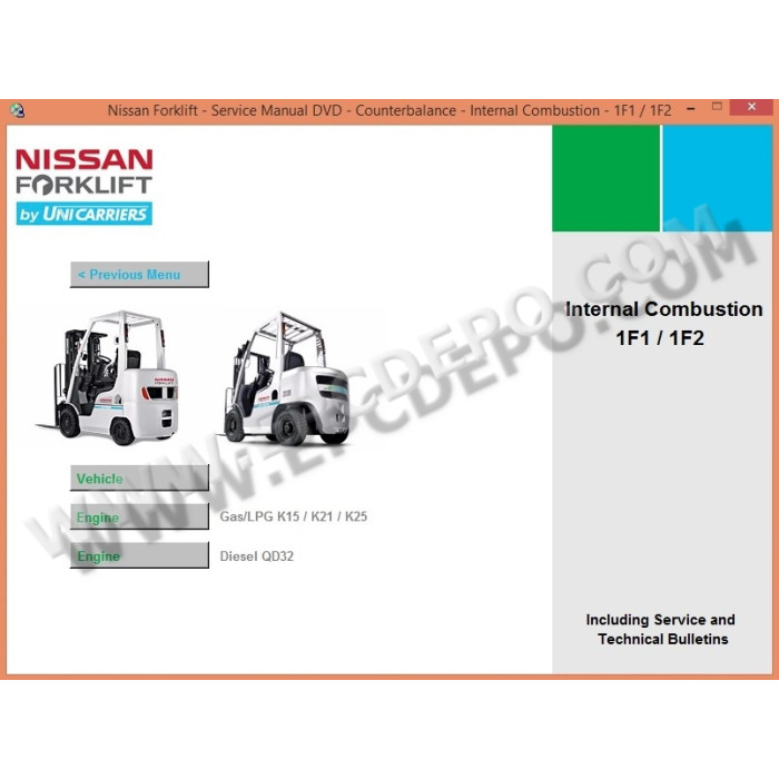 NISSAN FORKLIFT SERVICE & REPAIR MANUAL 2013