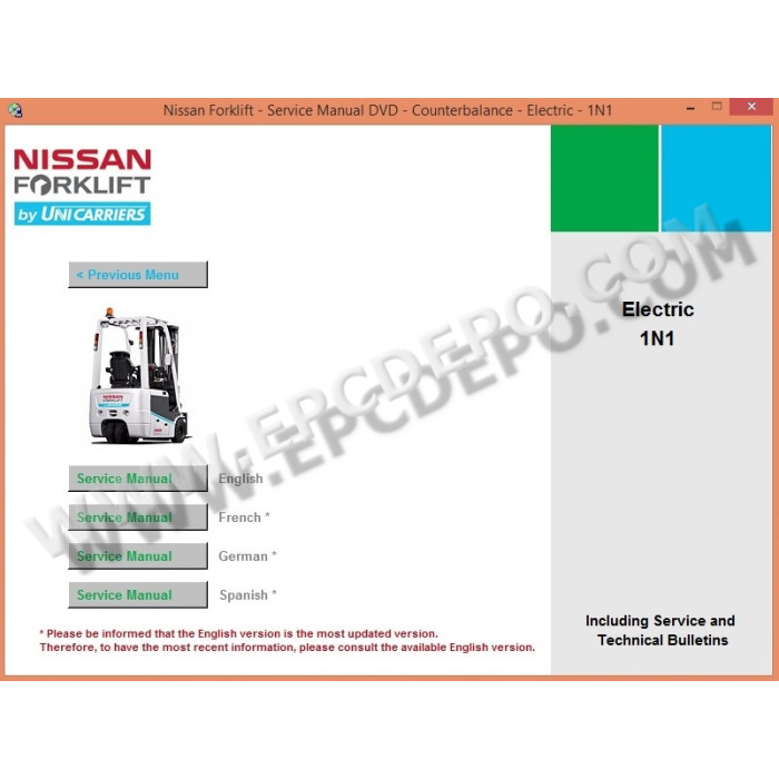 NISSAN FORKLIFT SERVICE & REPAIR MANUAL 2013