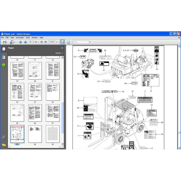 YALE GLP / GDP 3.5 - 5.5 LJ / MJ SERVICE MANUAL