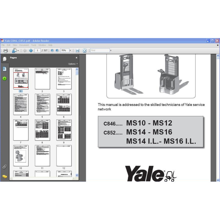 YALE MS10, MS12, MS14, MS16 SERVICE MANUAL