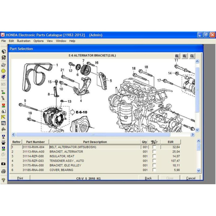 HONDA EUROPE EPC PARTS CATALOG 2011