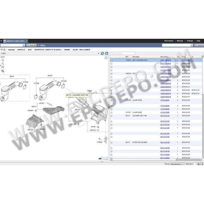 HYUNDAI WORLDWIDE EPC PARTS CATALOG 2020