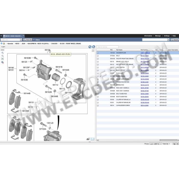 HYUNDAI WORLDWIDE EPC PARTS CATALOG 2020