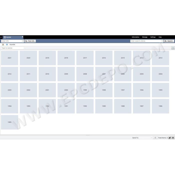 HYUNDAI NORTH AMERICA EPC 2021 PARTS CATALOG