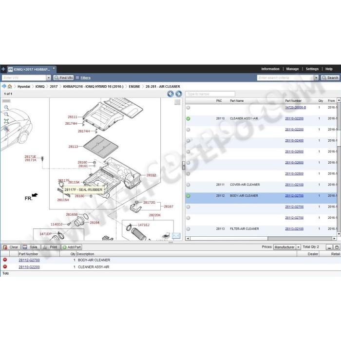 HYUNDAI NORTH AMERICA EPC 2017 PARTS CATALOG