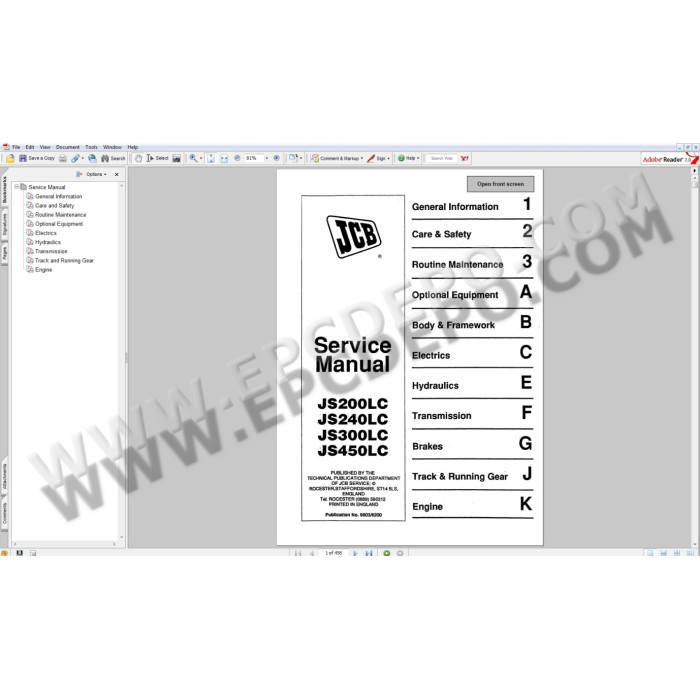 JCB COMPACT SERVICE MANUALS 2011