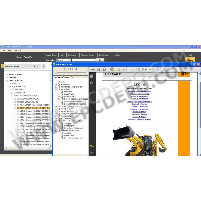 JCB SPP Service Parts Pro EPC 2015 + Service manuals 2016
