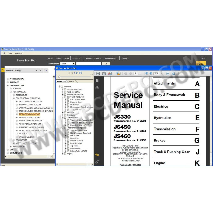 JCB SPP Service Parts Pro EPC 2015 + Service manuals 2016