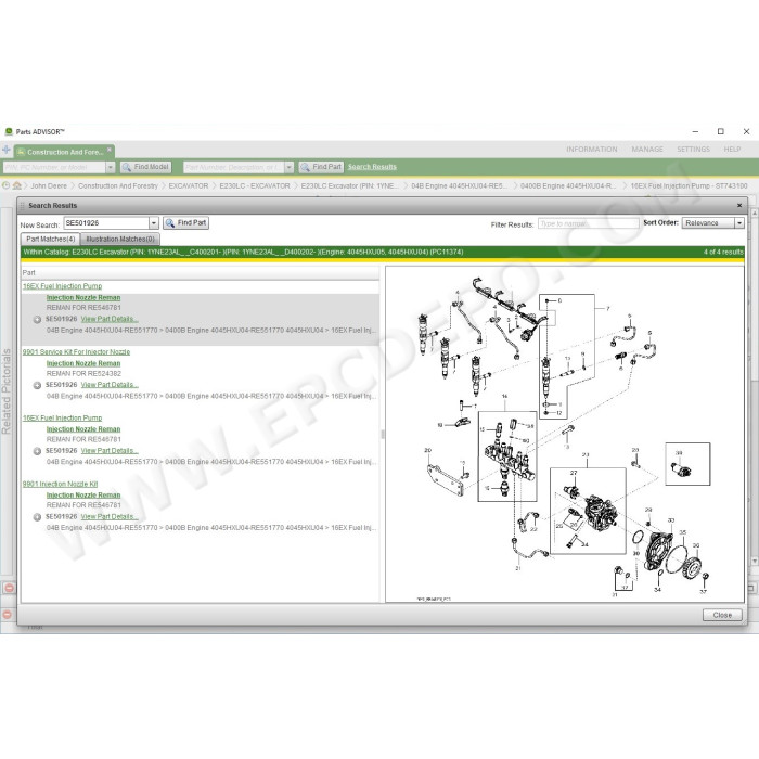 John Deere + Hitachi Construction & Agriculture EPC parts catalog 2021