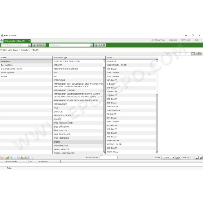 John Deere + Hitachi Construction & Agriculture EPC parts catalog 2021