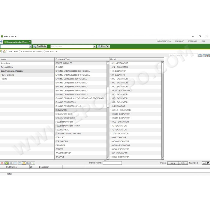 John Deere + Hitachi Construction & Agriculture EPC parts catalog 2021