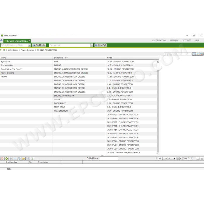 John Deere + Hitachi Construction & Agriculture EPC parts catalog 2021