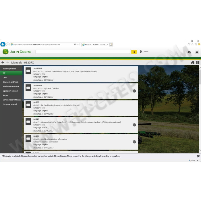 John Deere Service Advisor SA AG Agriculture 5.2 2018