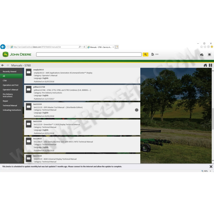 John Deere Service Advisor SA AG Agriculture 5.2 2018