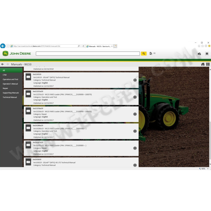 John Deere Service Advisor Construction and Forestry 5.2 2018