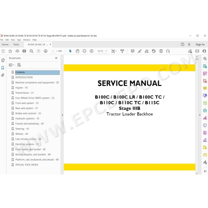 New Holland Backhoe Loader B100C B100C LR B100C TC B110C B110C TC B115C Stage 3b service manual