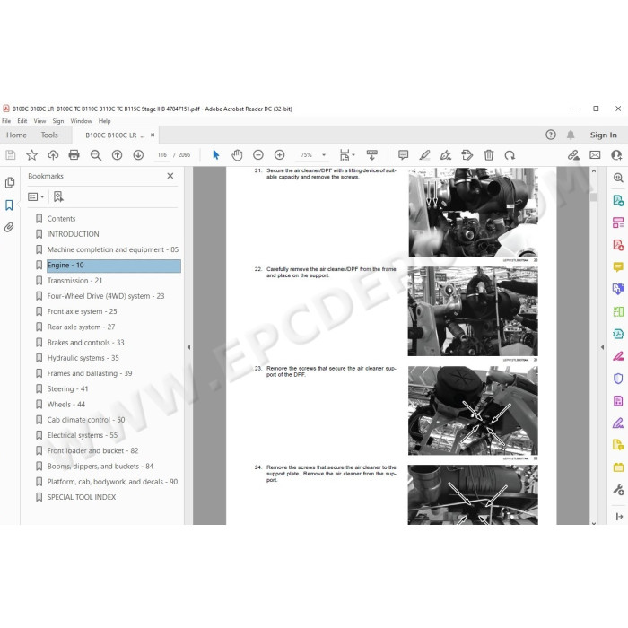 New Holland Backhoe Loader B100C B100C LR B100C TC B110C B110C TC B115C Stage 3b service manual