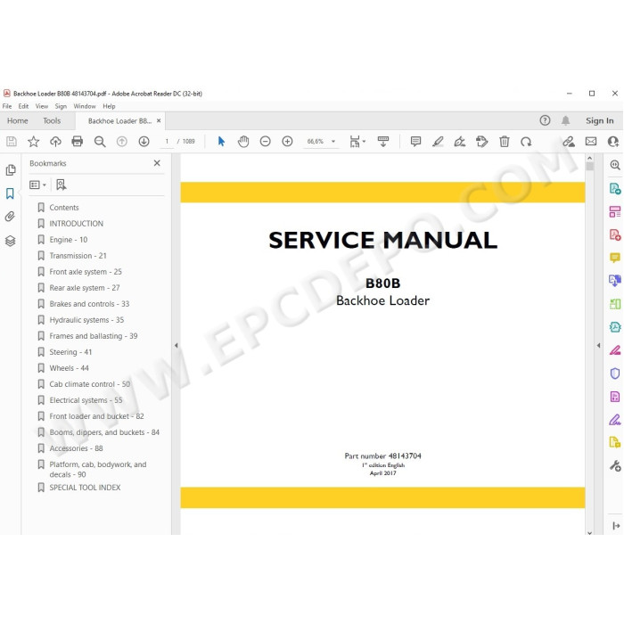 New Holland Backhoe Loader B80B service manual