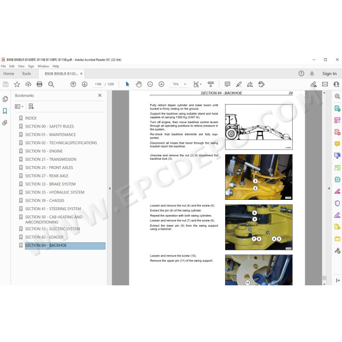 New Holland Backhoe Loader B90B B90BLR B100BTC B110B B110BTC B115B service manual