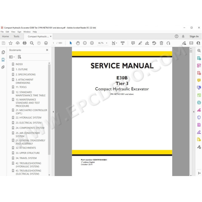 New Holland Compact Excavator E30B Tier 3 service manual