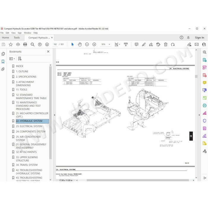 New Holland Compact Excavator E30B Tier 4B service manual