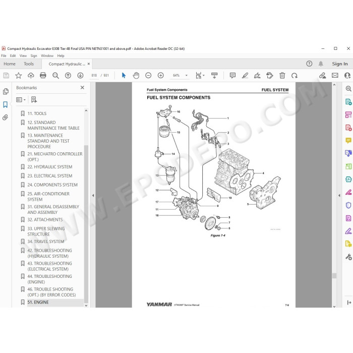 New Holland Compact Excavator E30B Tier 4B service manual