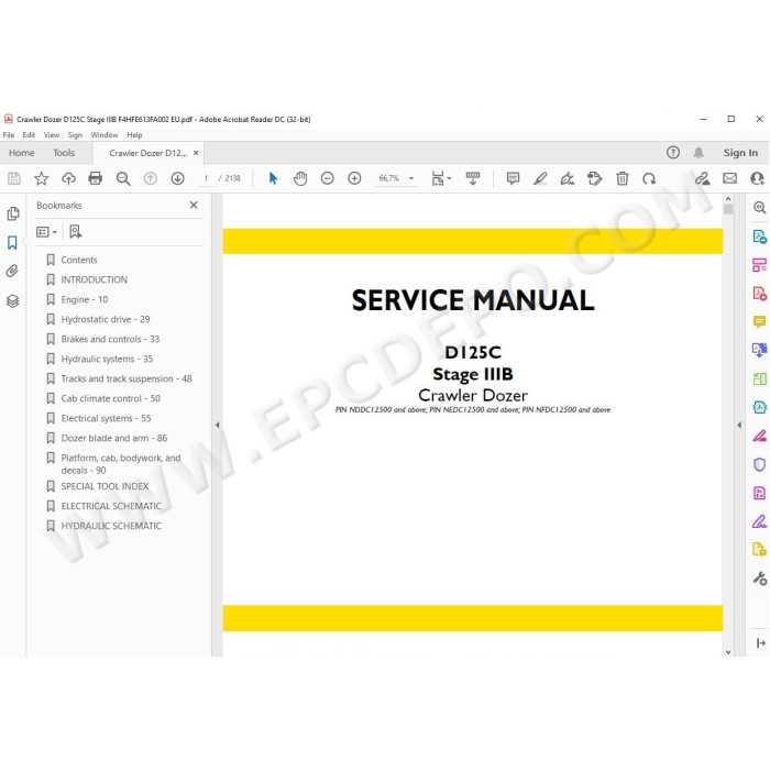 New Holland Crawler Dozer D125C Stage III B service manual