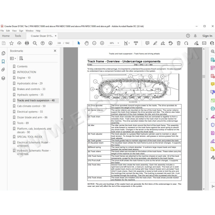 New Holland Crawler Dozer D150C Tier 2 service manual