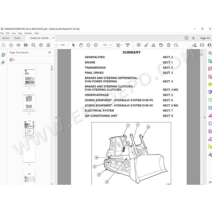 New Holland Crawler Dozer D180 Tier 2 / Tier 3 service manual