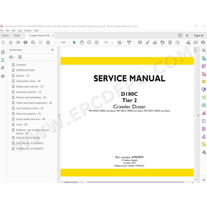 New Holland Crawler Dozer D180C Tier 2 service manual