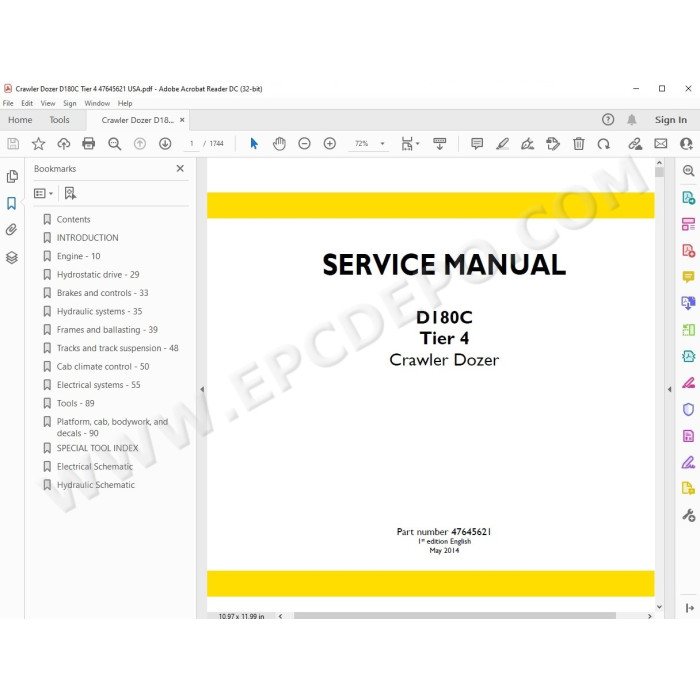 New Holland Crawler Dozer D180C Tier 4 service manual